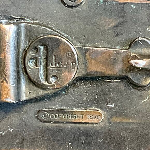 Adez 1975 Taos New Mexico Belt Buckle Aztec Sun Mountains Vintage NO LOOP - Picture 5 of 6